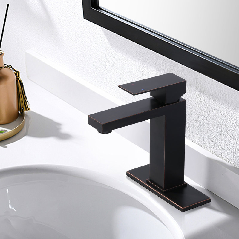 Single-Hole Single-handle Bathroom Faucet with Drain Assembly, Oiled Rubbed Bronze