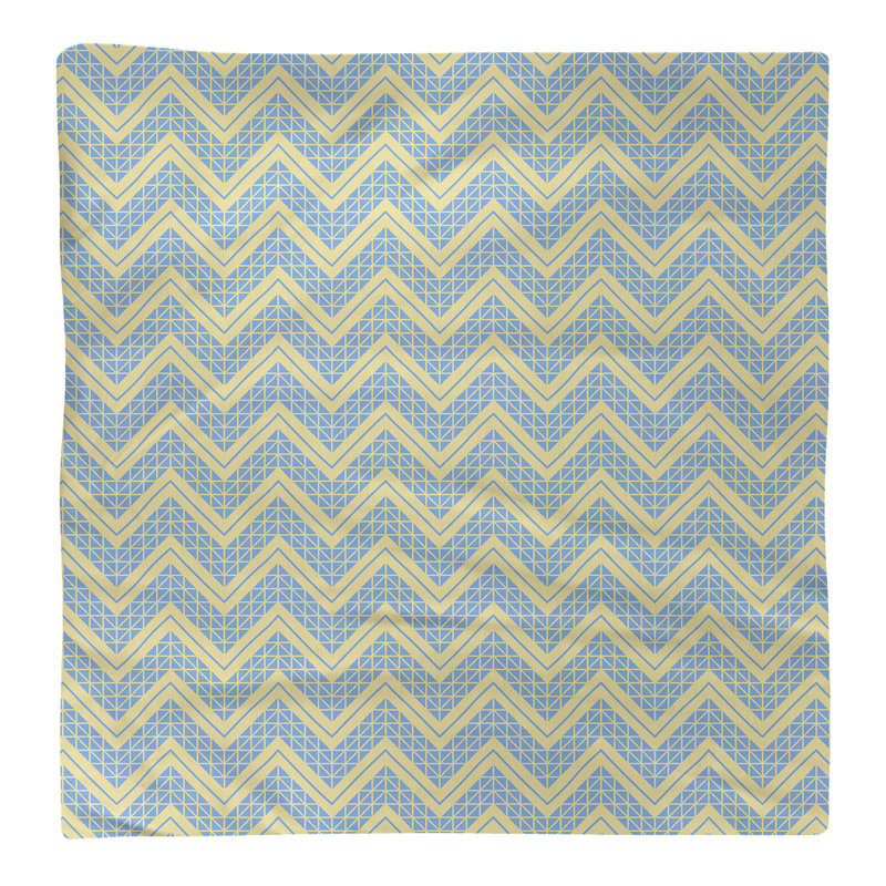 Stephenie Cotton Chevron Square Napkin, Yellow/Blue, 0.1" H x 22" W x 22" D, Cotton Twill