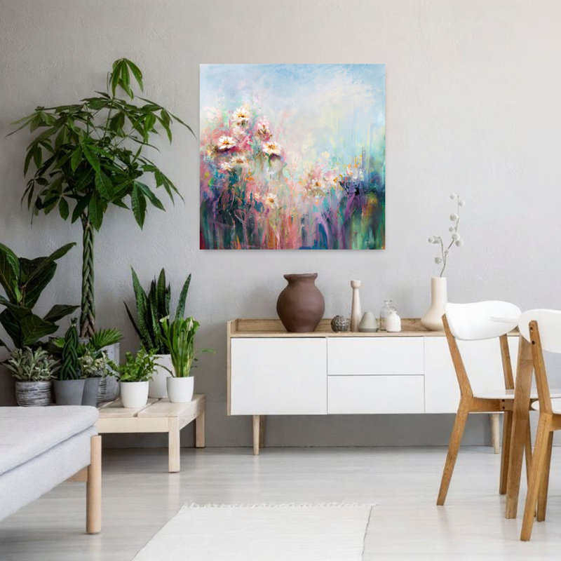 Collection Spring, art contemporain abstrait, H 36 po x l 36 po