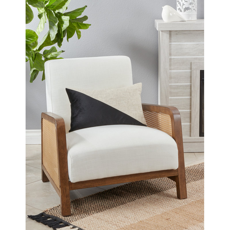 Cleo Collection Pillow Cover, Beige/Black, Down Blend