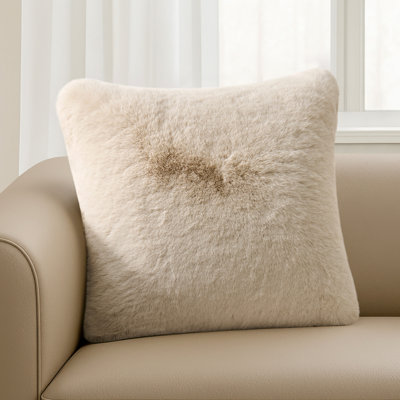 Luxury Soft Faux Chinchilla Fur Throw Pillow Cover 1 Pack, 20”x20”