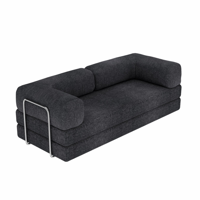 3 Seater Sofa & Chaise, DarkGrey, Chenille