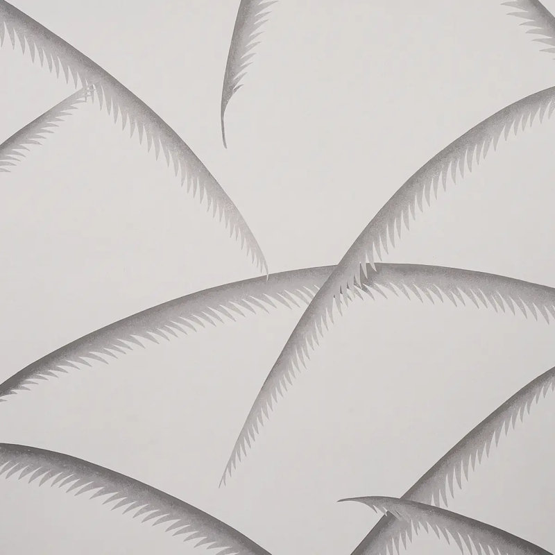 Deco Palms Wallpaper, Charcoal