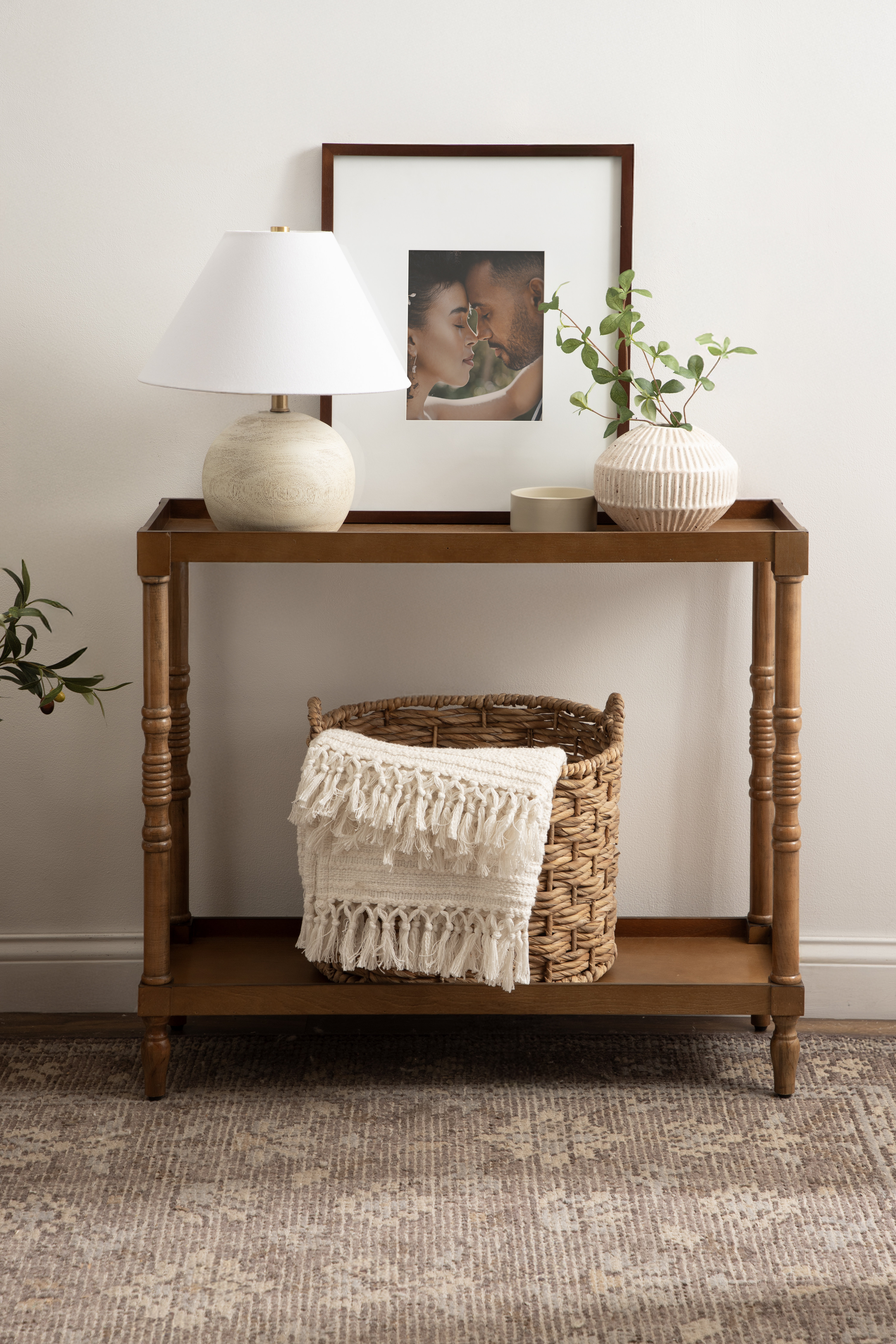 August Grove® Bellport Farmhouse Wooden Entryway Console Table for ...
