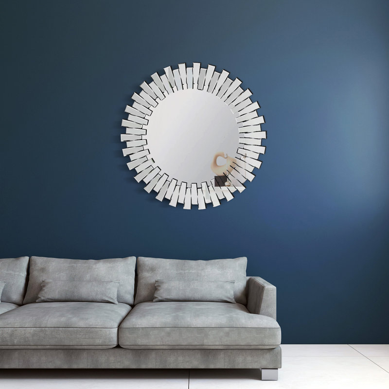 MDF Wall Mirror, 35.43" x 35.43", Round