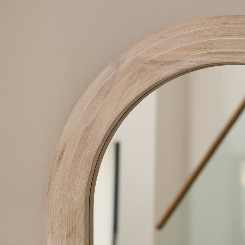 Solid Wood Arch Mirror, 180x80cm, Whitewash