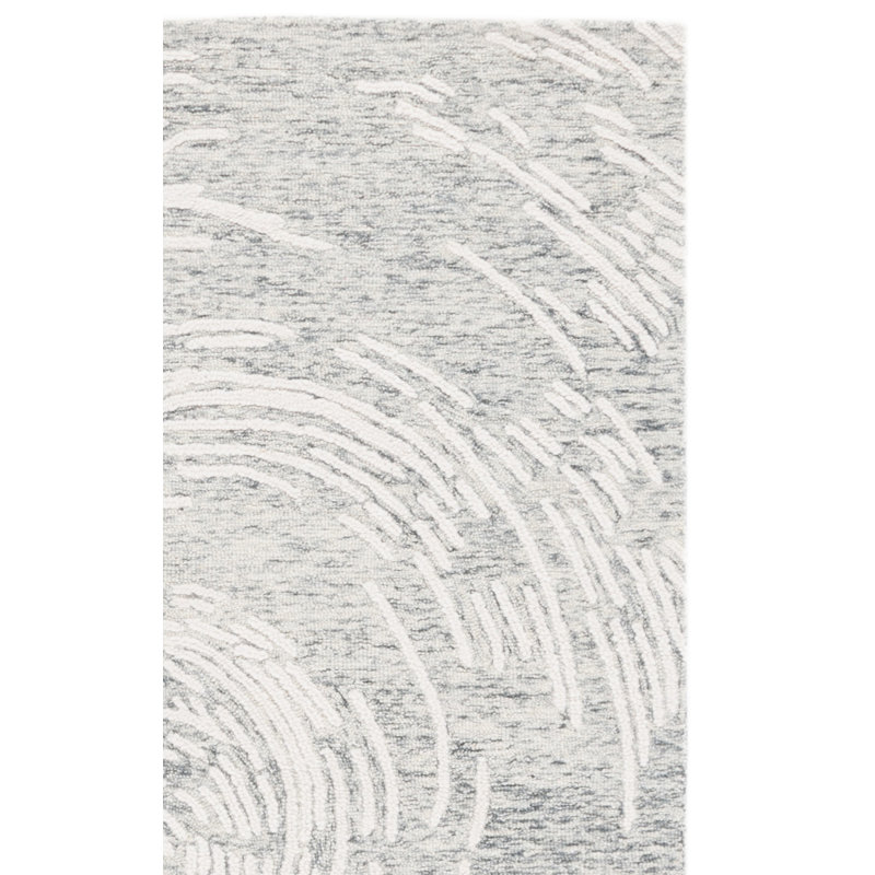 Abstract Hand Tufted Wool Abstract Rug, Rectangle 5' x 8'
