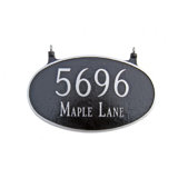Double Sided Hanging Classic Oval Two-Line Large Address Sign Plaque