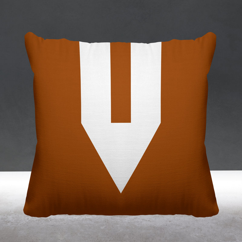 Coussin décoratif intérieur / extérieur en forme de V Sherman, Orange brûlé, L 19 po x H 19 po