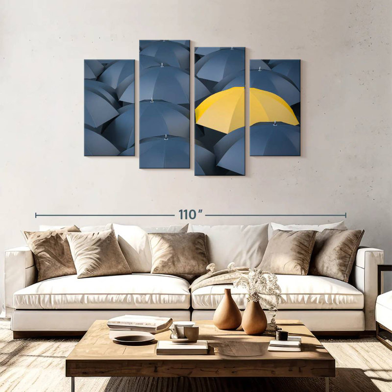Parasol jaune Kerner Unique, H 48 po x l 75 po