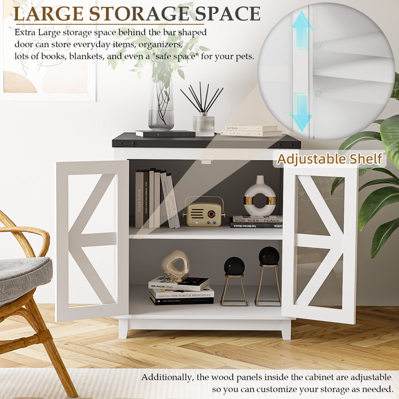 End Table With Charging Station, Black Top/ White Base