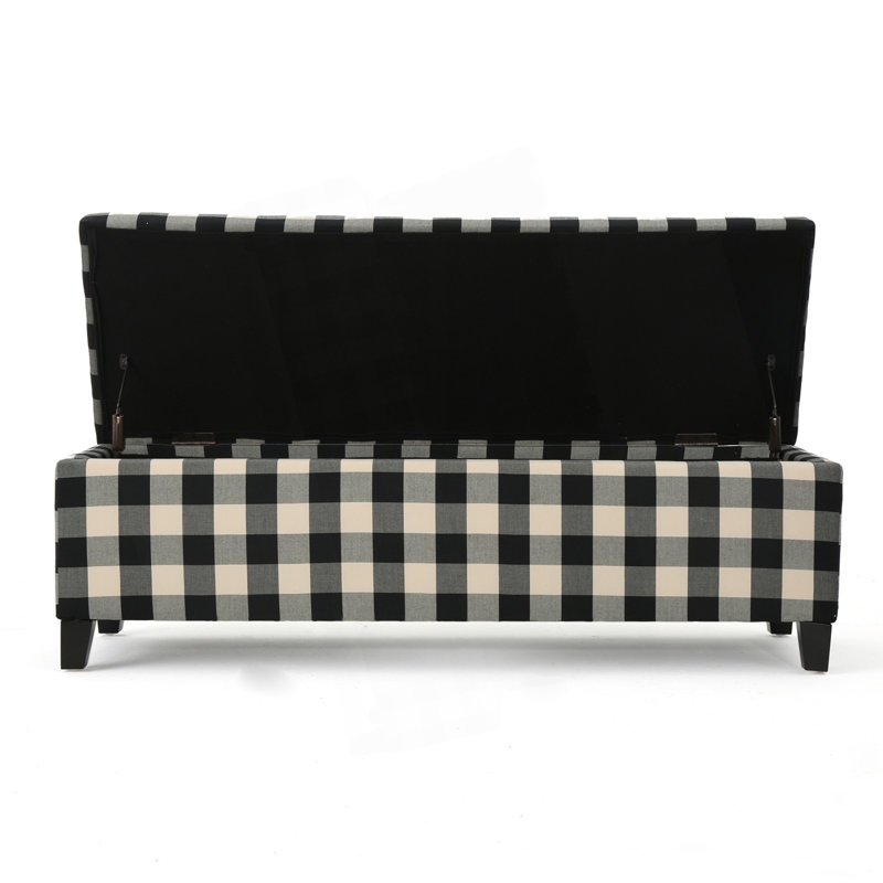 Banc de rangement rembourré Schmit, Checkerboard, 16,50 po H x 39,00 po l x 19,25 po P