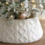 Arbre de Noël en fausse fourrure de luxe - jupe d'arbre en peluche beige avec motif de losanges croisés, décor bohème moelleux pour arbre de Noël artificiel de 7,5 pi 7 pi, décor de maison de campagne confortable