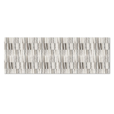Neutral Stripes 6' x 2' Deco-Floormat, Decorative Mat, Splat Mat, Waterproof, Low Profile, Non Slip