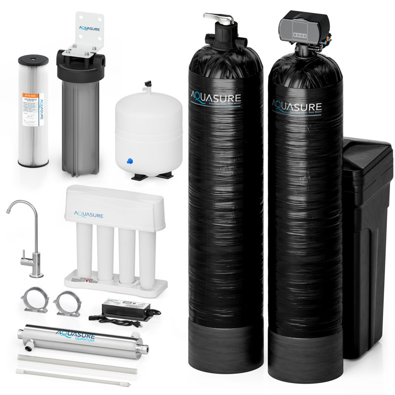 Aquasure 64,000 Grains Whole House Water Softener and UV Sterilizer System
