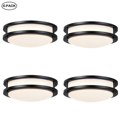 4 Pack 13in Selectable LED 2700K, 3000K,3500K, 4000K, 5000K Flush Mount Lighting