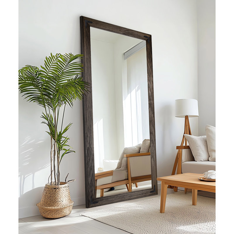 Rayne Heritage Hardwood Poplar Mirror With Decorative Corner Brackets, 74 x 33, Honey