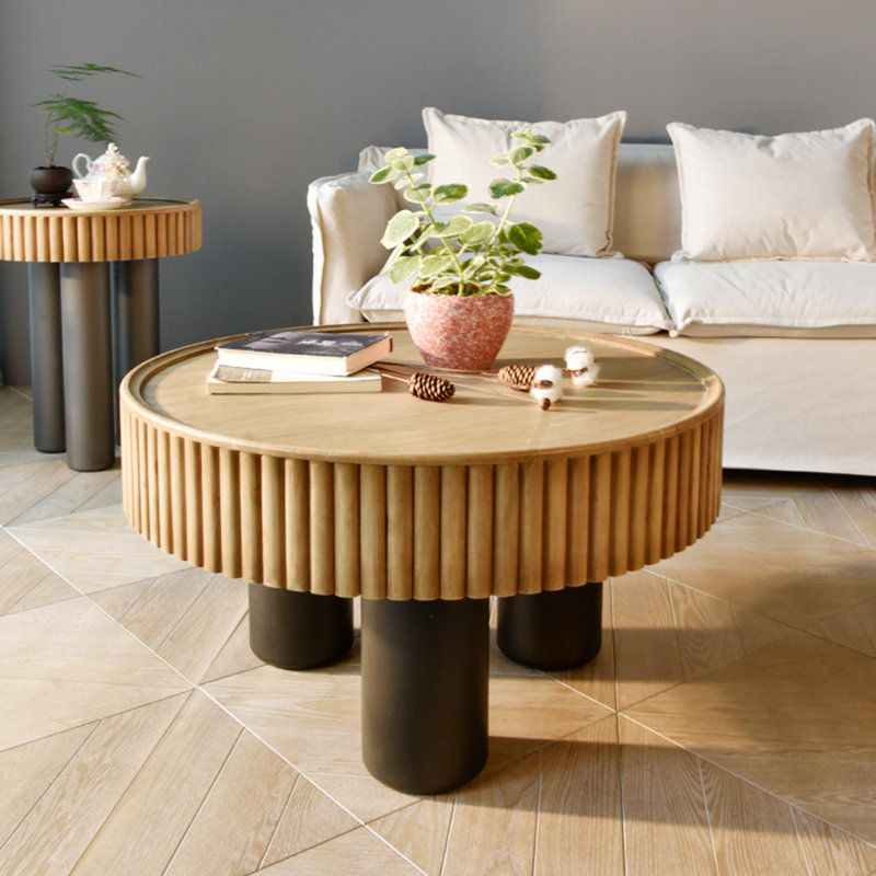 Table basse décorative en bois avec 3 pieds amovibles