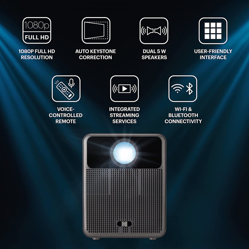 Kodak Home Theatre Projector 200 Lumens Portable Projector with Remote Included