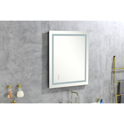 Grand miroir de salle de bain à DEL à brouillard à intensité variable 40 po x 36 po: 3 couleurs, mémoire pour un look contemporain à intensité variable, confortable