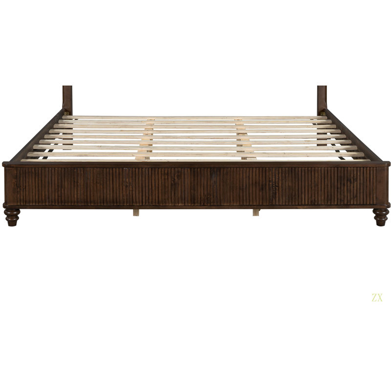 King Size Bed Accessories Package, Including Parts 2, 3, 4, 5, 6, 7, 10, 11, 12, 13, And Hardware, Walnut, King