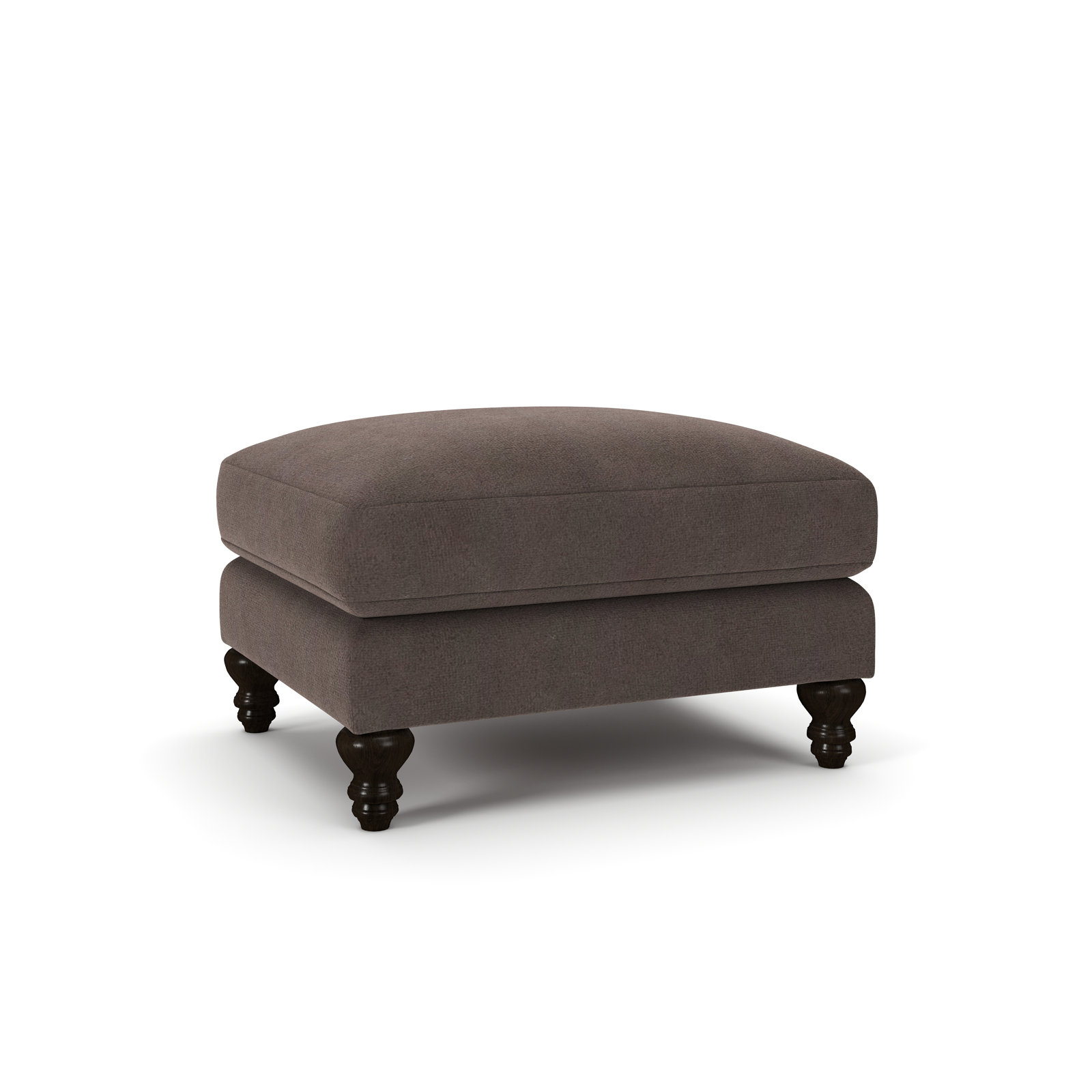 Walters Upholstered Ottoman, Bella Ash Performance Velvet