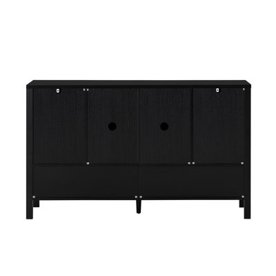 55" Wide 4 - Door Credenza Office Storage Cabinet With Open Storage