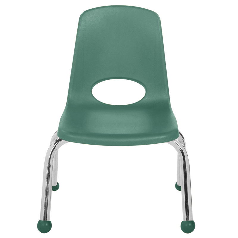10" Multicolor Plastic Stackable Classroom Chairs with Chrome Legs, Set of 4