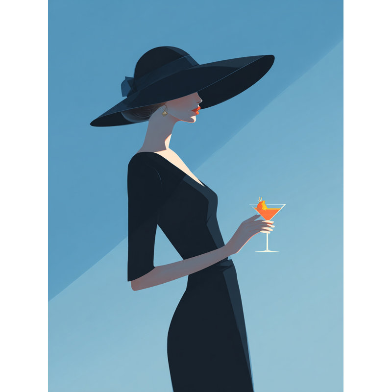 «Midnight Martini», art mural sur toile tendue, L 30 po x H 40 po x P 1,5 po