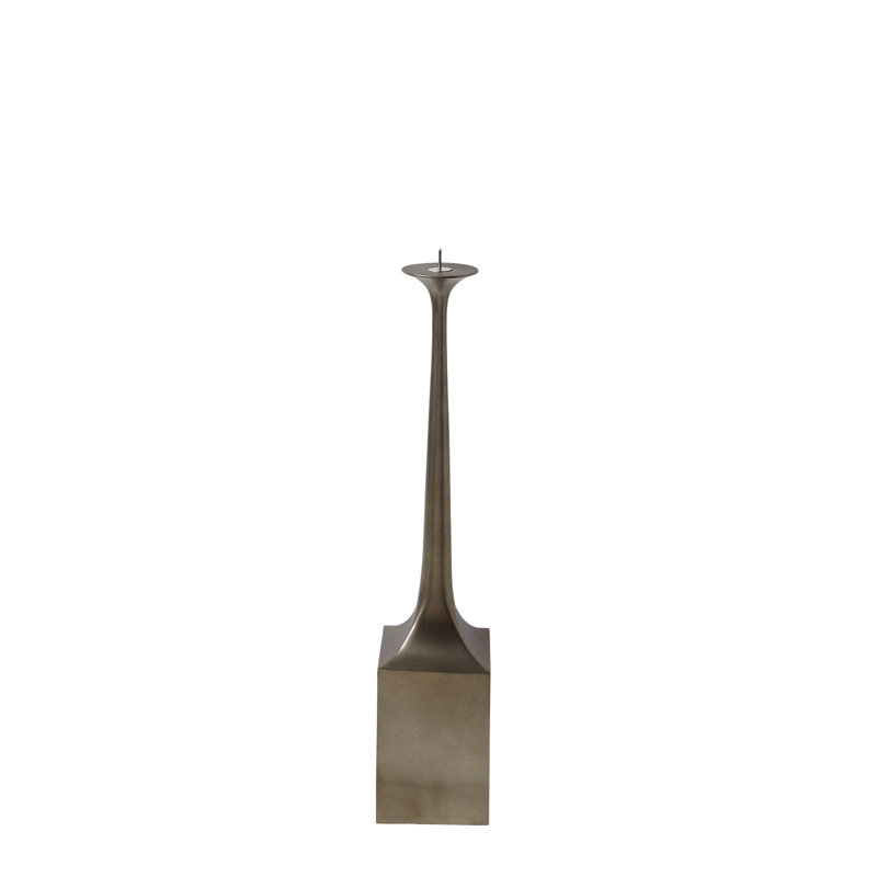 Giacometti-Inspired Bronze & Aluminum Tall Candlestick Holder