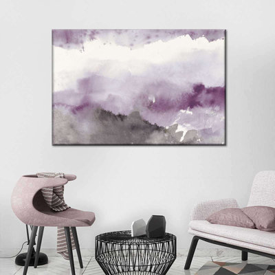 «Midnight At The Lake», améthyste et gris sur toile