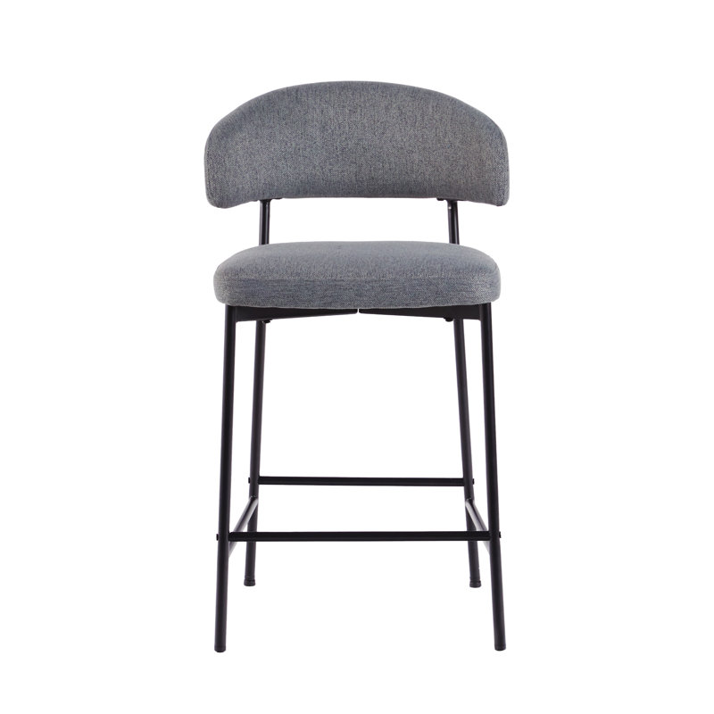 Jerwin 24.38'' Upholstered Counter Stool, Charcoal