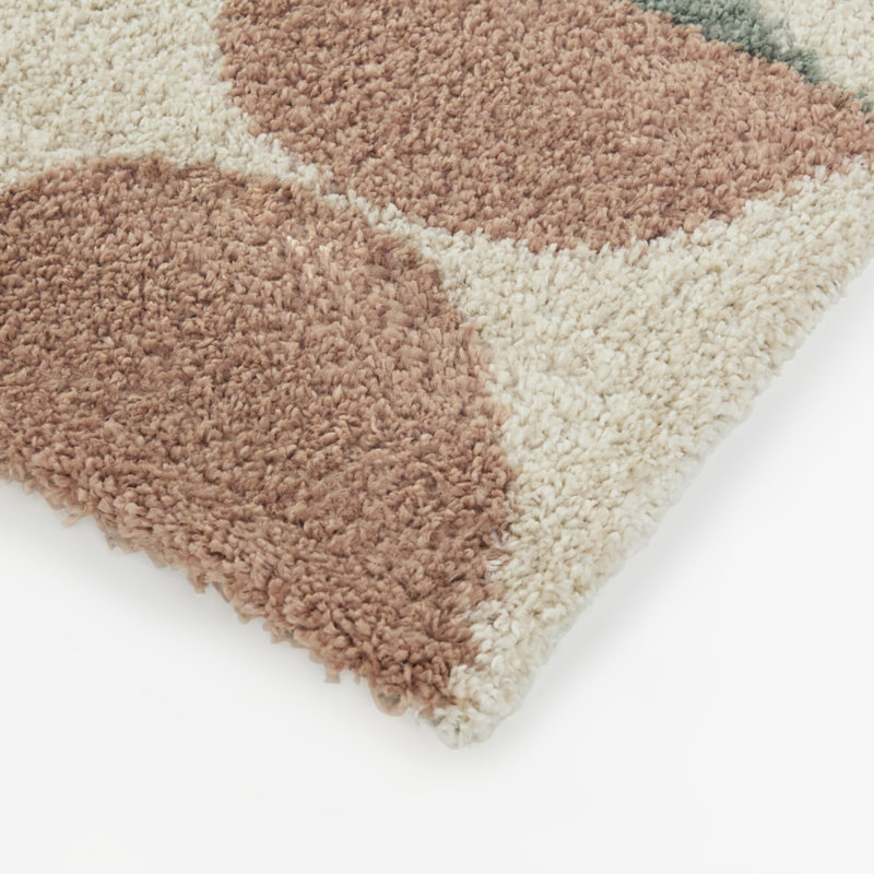 Tapis bleu / jaune à motif géométrique Grimsby, Rectangle 5 pi 3 po x 7 pi