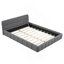 Grand lit plateforme tapissier avec tissu épais, lit au sol avec structure solide, gris