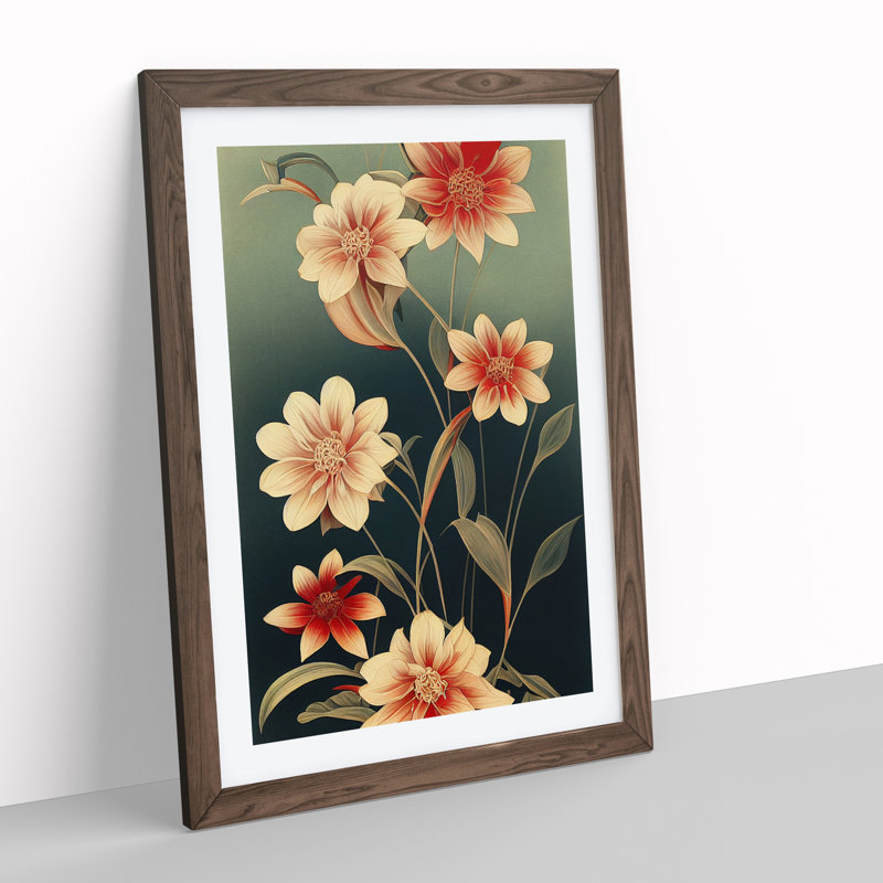 Boundless Flowers - Wall Art, 66cm H x 48cm W x 2cm D, Walnut Framed, White
