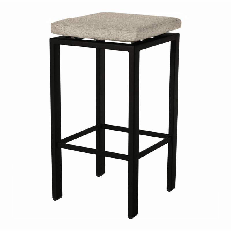 Aris Outdoor Bar Stool, Carbon Black, Sahara Cafe, 31.25"