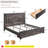  Daown Farmhouse Platform Bed Frame With 54"W Tall Geometric Headboard & Large Storage Space-549431347