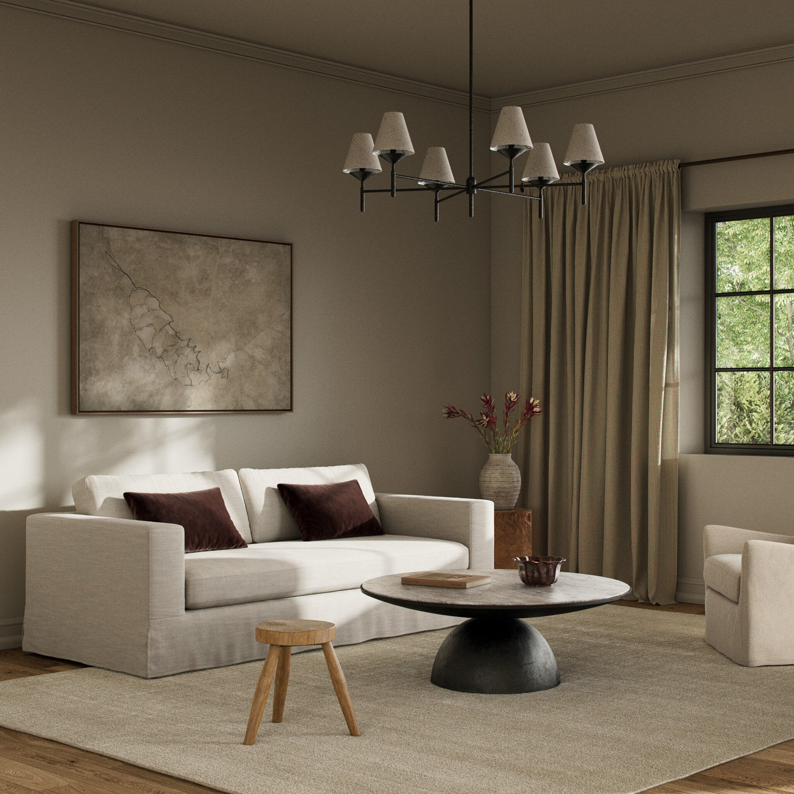 94" Linen Sofa, Savoy Parchment 61% Polyester/31% Viscose/8% Flax
