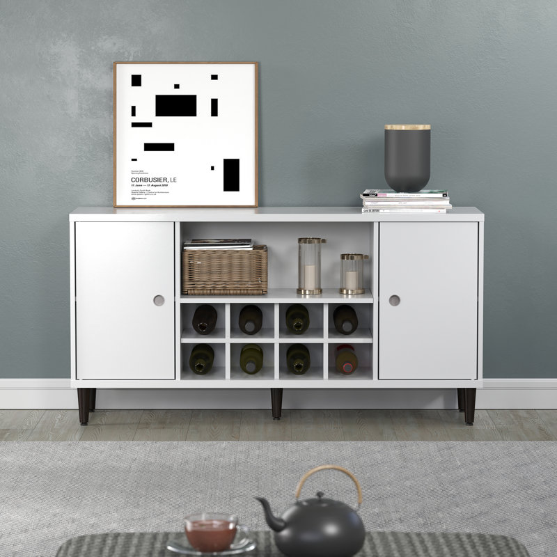 Grand buffet avec rangement pour le vin Keriana | Assemblage sans outil