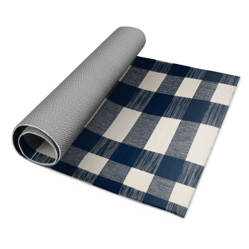 Tapis d'intérieur et d'extérieur à carreaux gris, Rectangulaire 2 pi x 3 pi