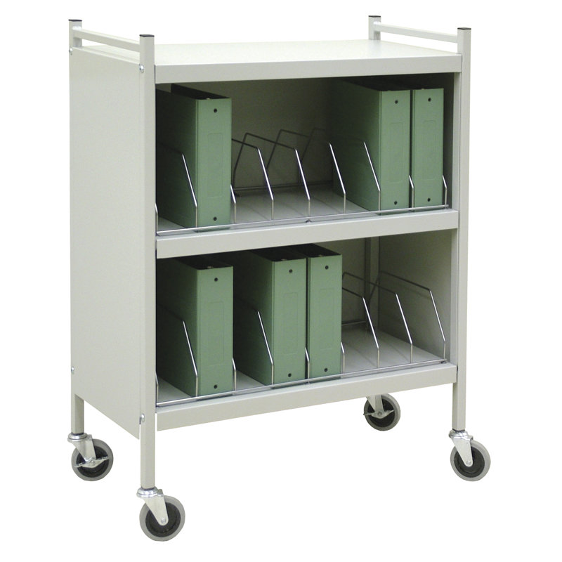 43.75'' H x 34.5'' W File Cart with Wheels, Light grey