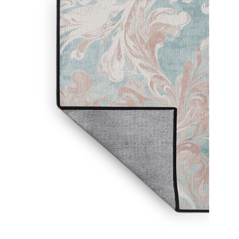 Machine Washable Gray Area Rug, Rectangle 3' x 5'
