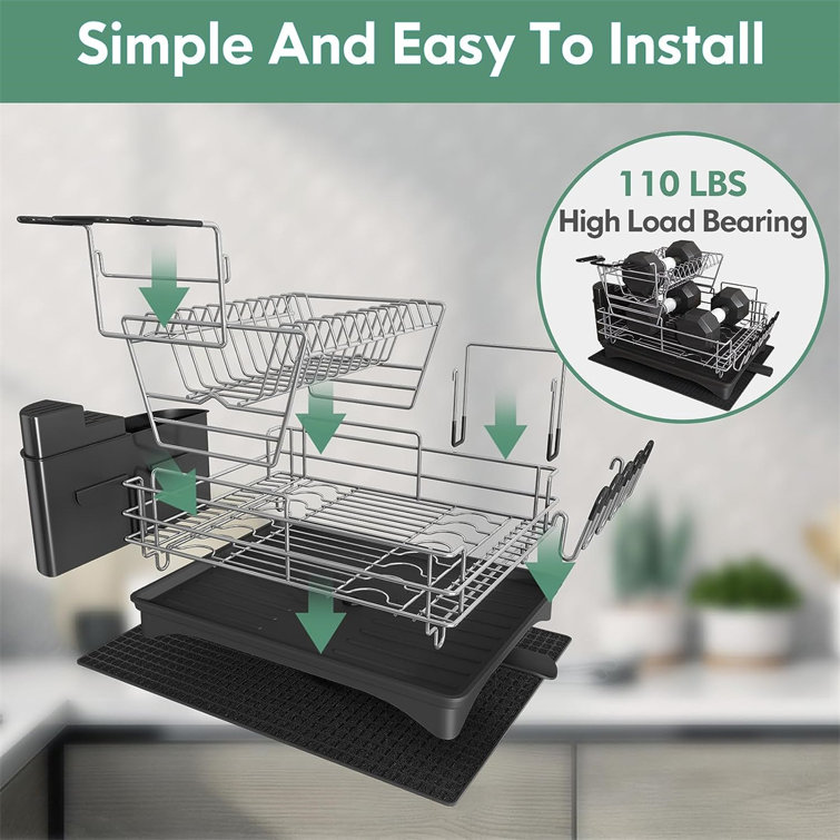 YITAHOME Adjustable Stainless Steel Dish Rack