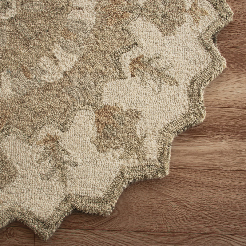 Coulombe Looped / Hooked Wool Indoor Rug, Round 3'