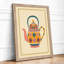 Folk Art Teapot Eclectic - Framed Print-664522881-664522882
