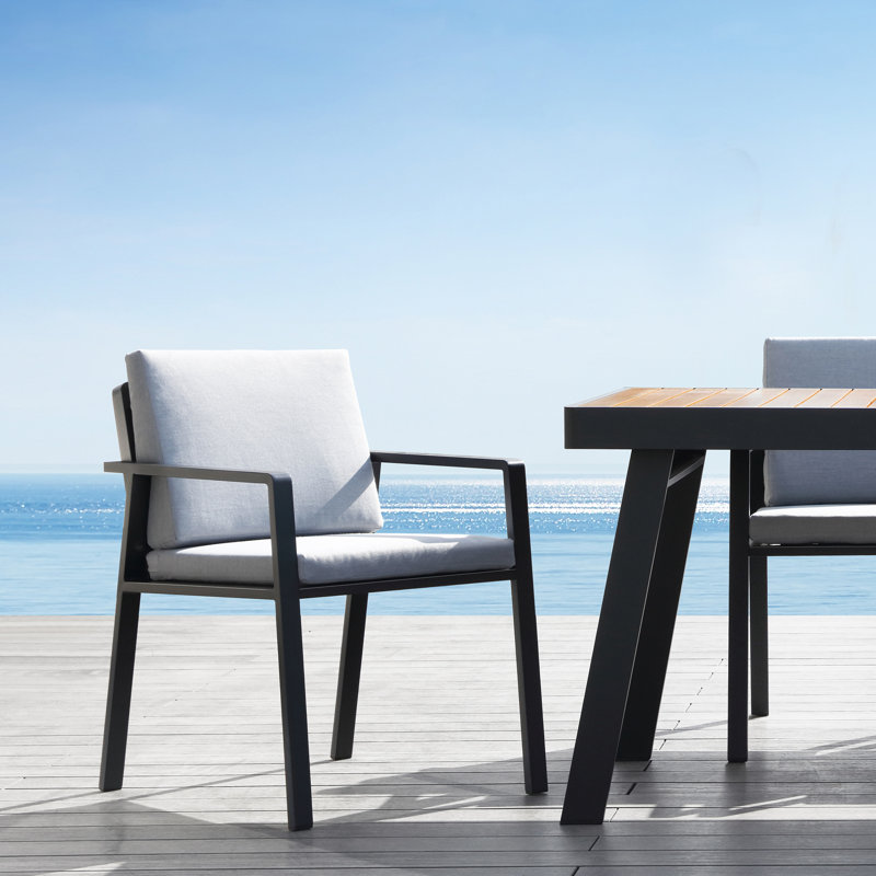 Ensemble de 3 chaises d'extérieur avec coussins gris clair Nofi Pro, 3