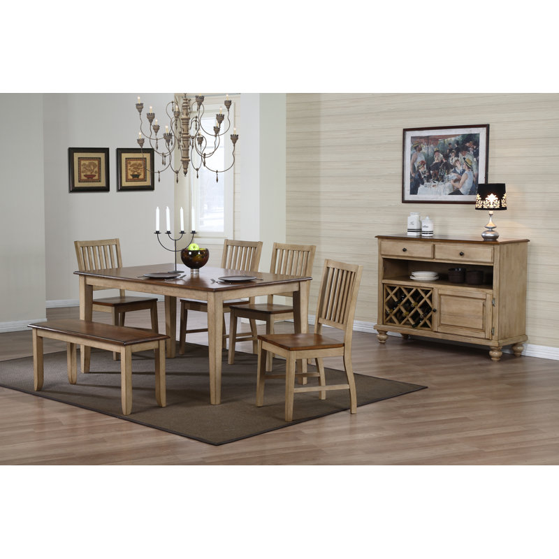 Huerfano Valley Oak Solid Wood Dining Table, Wheat, Pecan