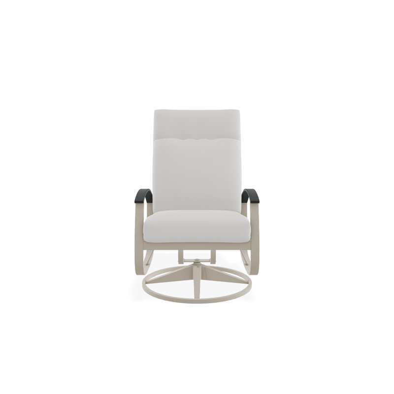 Chaise berçante pivotante réglable avec coussins Askar, Salée, Graphite classique P30, Neige texturée