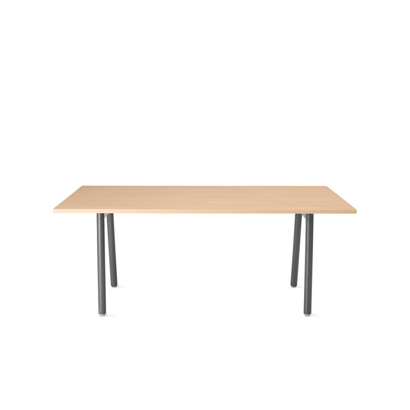 Series A Executive Single Desk, Charcoal/Natural Oak, 29" H x 42" W x 96" D