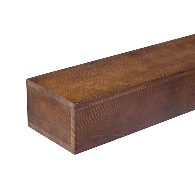 Tablette de manteau de cheminée en bois massif, tablette flottante murale avec support caché, décor de maison de campagne rustique